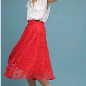 Anthropologie Red Luxe by Stylekeepers Marlowe midi skirt size M